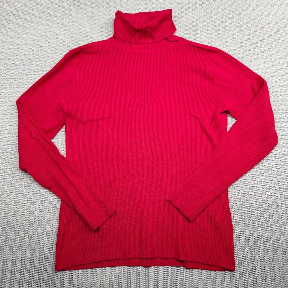 Cato Sweater Womens Extra Large Red Ribbed Turtleneck Pullover Long Sleeve